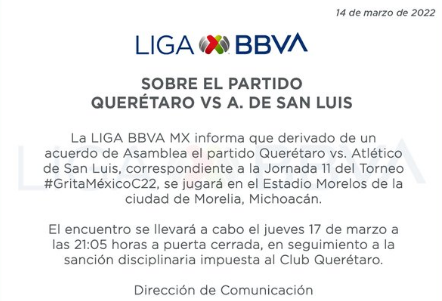 Querétaro Recibirá al Atlético San Luis en el Estadio Morelos