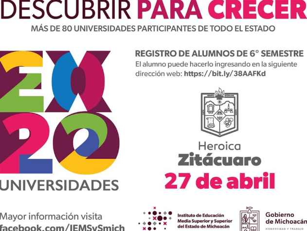 Será Zitácuaro Sede de la Expo Universidades 2022