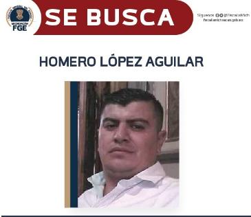 Recompensa Para la Detención de Homero López Aguilar, Presunto Responsable de Desaparición de una Mujer