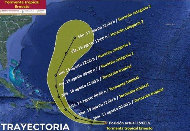 Se Forma la Tormenta Tropical Ernesto