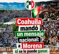 En Coahuila: PRI Anuncia Carro Completo y Morena Acusa Fraude